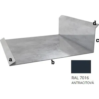 okap BLIX Hliník tl. 0,6 mm Lemování boční r.š. 250 RAL 7016 černá antracit