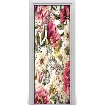 Fototapeta Samolepící fototapeta na dveře květinový vzor 95x205 cm