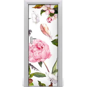 Fototapeta Samolepící fototapeta na dveře květinový vzor 75x205 cm