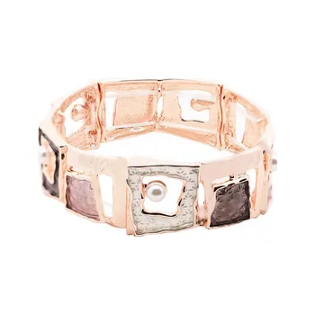 Náramek Amorino Náramek Čtverce Barva: Hnědá