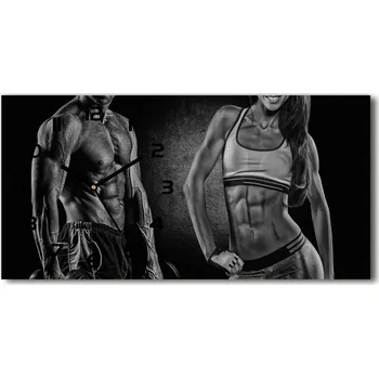 Hodiny Skleněné hodiny na stěnu tiché Svaly