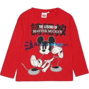 Chlapecké tričko s dlouhým rukávem mistr Mickey červené
