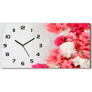Hodiny Moderní skleněné hodiny na stěnu Květiny