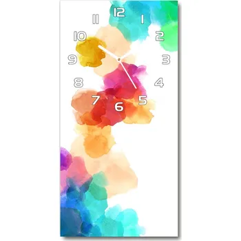 Hodiny Nástěnné skleněné hodiny Barevné skvrny