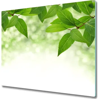 Kuchyňské prkénko Skleněná krájecí deska Zelené listy 60x52 cm