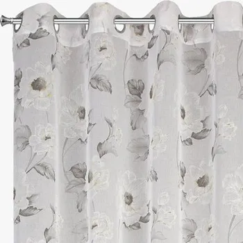 Záclona Záclona do obývacího pokoje bílo-olivová 140x250 cm