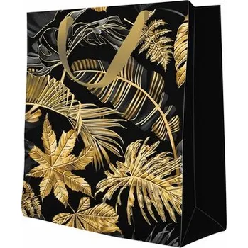Dárková taška Dárková taška PREMIUM GOLD LEAVES MEDIUM 20 x 26 cm