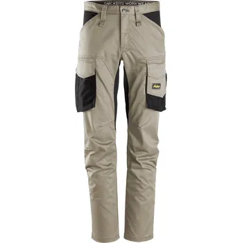 montérky Kalhoty AllroundWork Stretch bez kolenních kapes béžové Snickers Workwear Velikost: 54