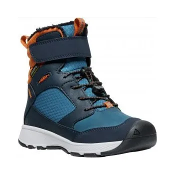 Dětská treková obuv KEEN SKUA WINTER WP K sky captain/gold flame US 8 / EU 24,0 / UK 7 / 15 cm; Modrá dětská obuv + DÁREK DLE VÝBĚRU!