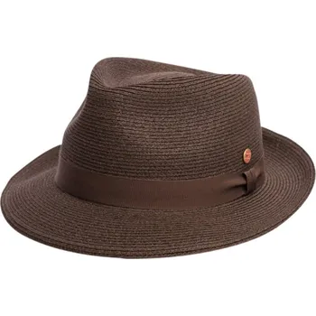 Klobouk Hnědý Tabac crushable (nemačkavý) letní klobouk Trilby - Mayser Maleo, UV faktor 80 Velikost: 61 cm (XL)