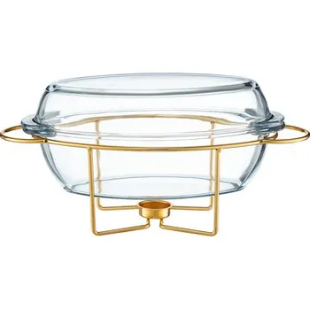 Dóza na potraviny Žáruvzdorná oválná nádoba se zlatým ohřívačem SAULE 4,5 l