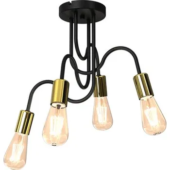 Černo-zlaté stropní svítidlo DOW IV ve stylu loft