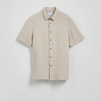 Pánská košile Reserved - Strukturální košile regular fit - béžová - 194DV-08X - 194DV-08X-M