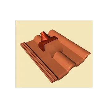 betonová krytina KM BETA KM Střešní prostupy BRILIANT Taška betonová anténní Cihlově červená režná