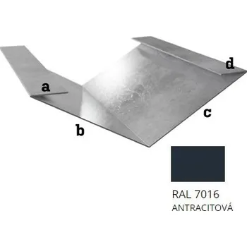 okap BLIX Hliník tl. 0,6 mm Úžlabí r.š. 500 RAL 7016 černá antracit