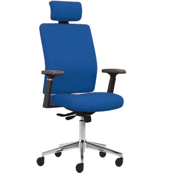 LENY židle kancelářská, kříž chrom, látka modrá