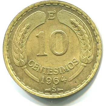 CHILE. 10 centesimos 1964.