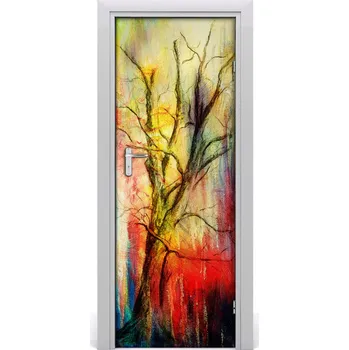 Fototapeta Samolepící fototapeta na dveře Abstraktní dřevo 75x205 cm