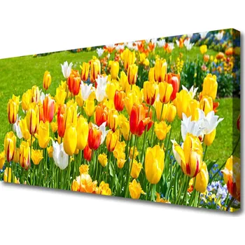 Obraz Obraz na plátně Tulipány Květiny Příroda 125x50 cm