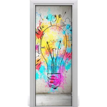 Fototapeta Samolepící fototapeta na dveře Barevná žárovka 85x205 cm