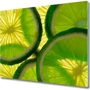 Kuchyňské prkénko Skleněná krájecí deska vápno 60x52 cm