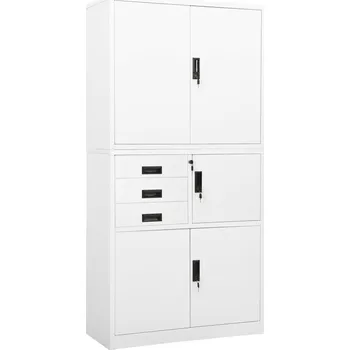 Policová skříň vidaXL Kancelářská skříň 90 x 40 x 180 cm ocel [336413] Barva: Bílá