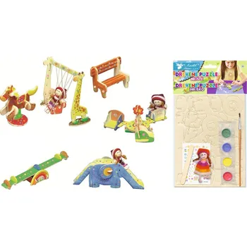 Dřevěná hračka Dřevěná skládačka s obtisky - hřiště 20 x 15 cm