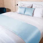 Saténový přehoz/běhoun na postel Satén LUX-062 Světle modrý 60x300 cm