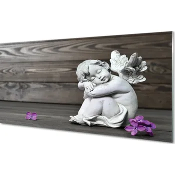 Obraz Obraz na skle Spící anděl květiny desky 125x50 cm 2 Přívěsky