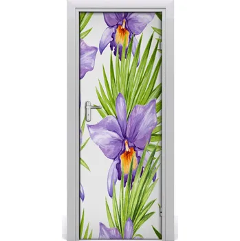 Fototapeta Samolepící fototapeta na dveře Orchidej a palmy 85x205 cm