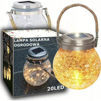 Venkovní osvětlení SOLÁRNÍ ZAHRADNÍ LAMPA SKLENICE Solární Lampion - 20 LED XXL EFEKT MRAZU