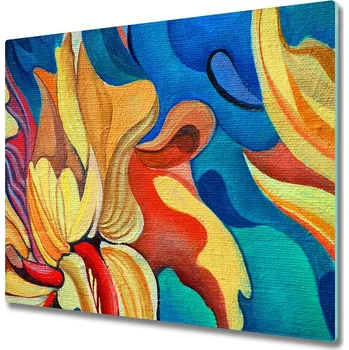 Kuchyňské prkénko Skleněná krájecí deska Abstraktní květina 60x52 cm