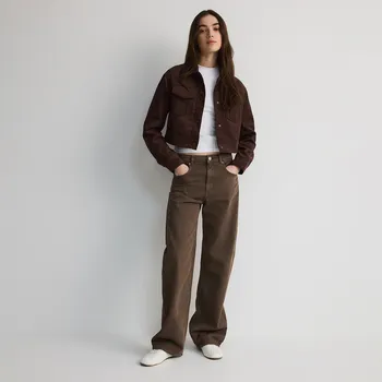 Reserved - Džíny wide leg - hnědá - YR258-89J - YR258-89J-36