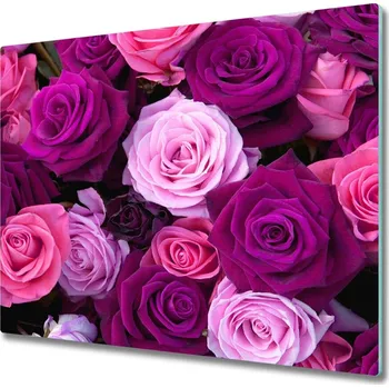 Kuchyňské prkénko Skleněná krájecí deska růže 60x52 cm