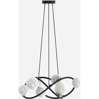 Černo-zlatý extravagantní lustr NISYRO 8 stínidel