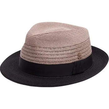 Klobouk Černo béžový crushable (nemačkavý) letní klobouk Trilby - Mayser Pablito, Limitovaná kolekce Velikost: 59 cm (L)