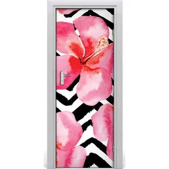 Fototapeta Samolepící fototapeta na dveře havajské květiny 85x205 cm