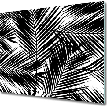 Kuchyňské prkénko Skleněná krájecí deska Listy palmy 60x52 cm