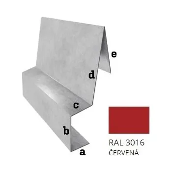 plechová krytina BLIX Pozink tl. 0,5 mm Závětrná lišta záv. r.š. 416 RAL3011 Červená