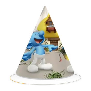 Party dekorace Papírové party čepičky Šmoulové 6ks