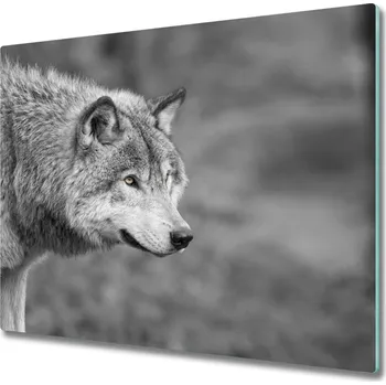 Kuchyňské prkénko Skleněná krájecí deska Šedý vlk 60x52 cm