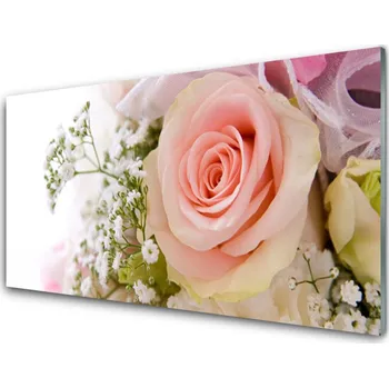 Obraz Obraz na skle Růže Květiny Rostlina 120x60 cm 4 Přívěsky