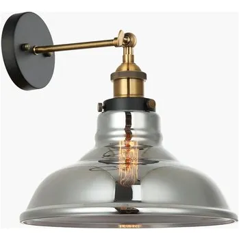 Nástěnné svítidlo Nástěnné svítidlo s kouřovým stínidlem HUBERT černo-zlaté