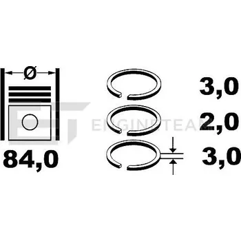 Píst motoru Sada pístních kroužků ET ENGINETEAM R1000300