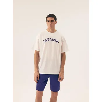 Pánské pyžamo Henderson Core 43173 Pyžamo Santorini kr/r M-2XL bílá XL