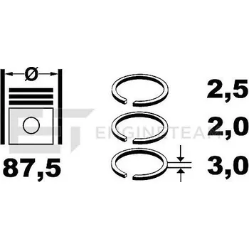 Auto-moto Sada pístních kroužků ET ENGINETEAM R4001150