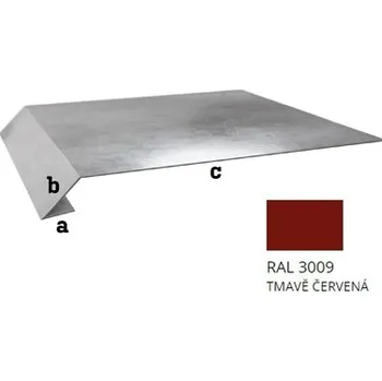 Plech BLIX Pozink tl. 0,5 mm Okapní plech r.š. 500 RAL 3009 Tmavě červená