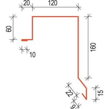 SATJAM Klempířské doplňky RAPID PE25 ZLR120 Závětrná lišta RAPID RAL 7024 Grafitová šeď