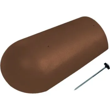 Střešní krytina BRAMAC Hřebenáč EU Koncový hřebenáč s vrutem Tmavě hnědá