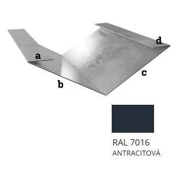 plechová krytina BLIX Pozink tl. 0,5 mm Úžlabí r.š. 1000 RAL 7016 černá antracit